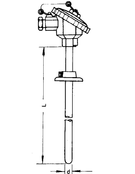 WZP-331活動法蘭防水裝配式熱電阻安裝圖片
