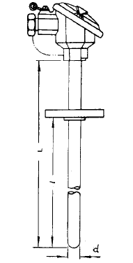 WZP2-420固定法蘭防濺雙支裝配式熱電阻安裝圖片