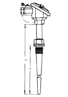 WRN-621固定螺紋錐形保護管熱電偶安裝圖片