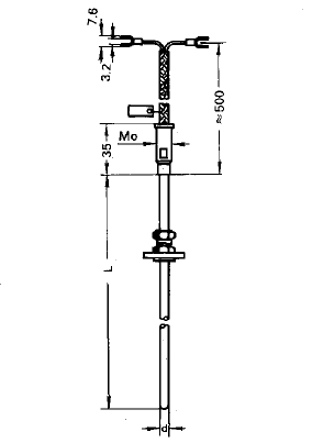 WRCK-491固定卡套法蘭鎧裝熱電偶安裝圖片