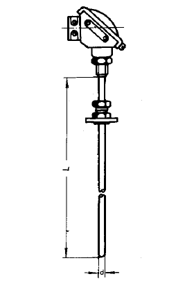 WREK-481固定卡套法蘭鎧裝熱電偶安裝圖片