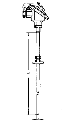 WZPK-436S固定卡套法蘭防水式鎧裝鉑熱電阻安裝圖片