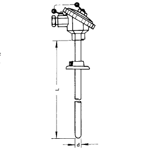 WZC-330-F活動法蘭燒結(jié)四氟耐腐銅熱電阻安裝圖片