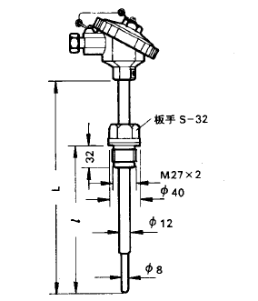 WZP-2312A固定螺紋防水式引進(jìn)型熱電阻安裝圖片